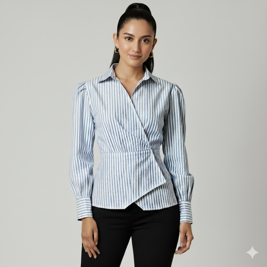 Striped Overlap Shirt