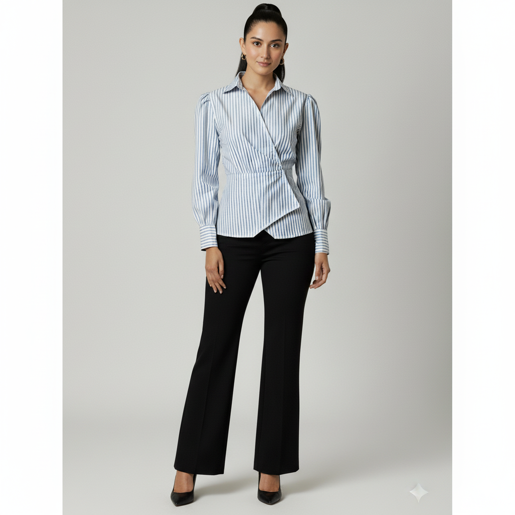 Striped Overlap Shirt