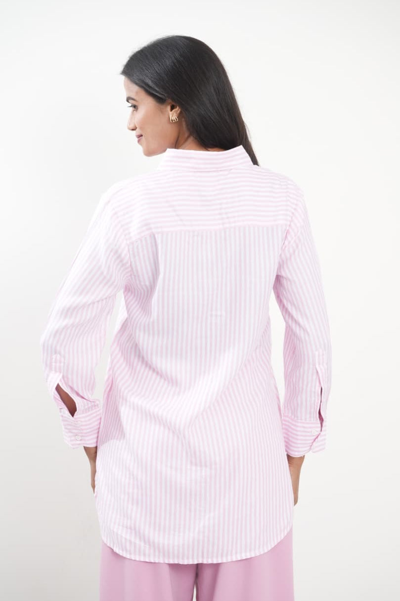 Pink Striped Lyocell Shirt