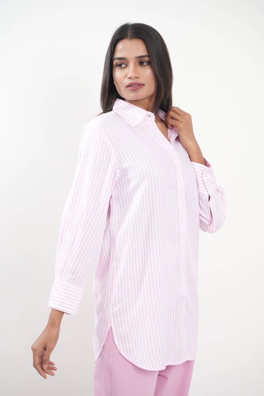 Pink Striped Lyocell Shirt