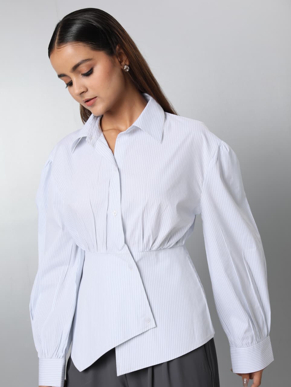 Striped Overlap Shirt