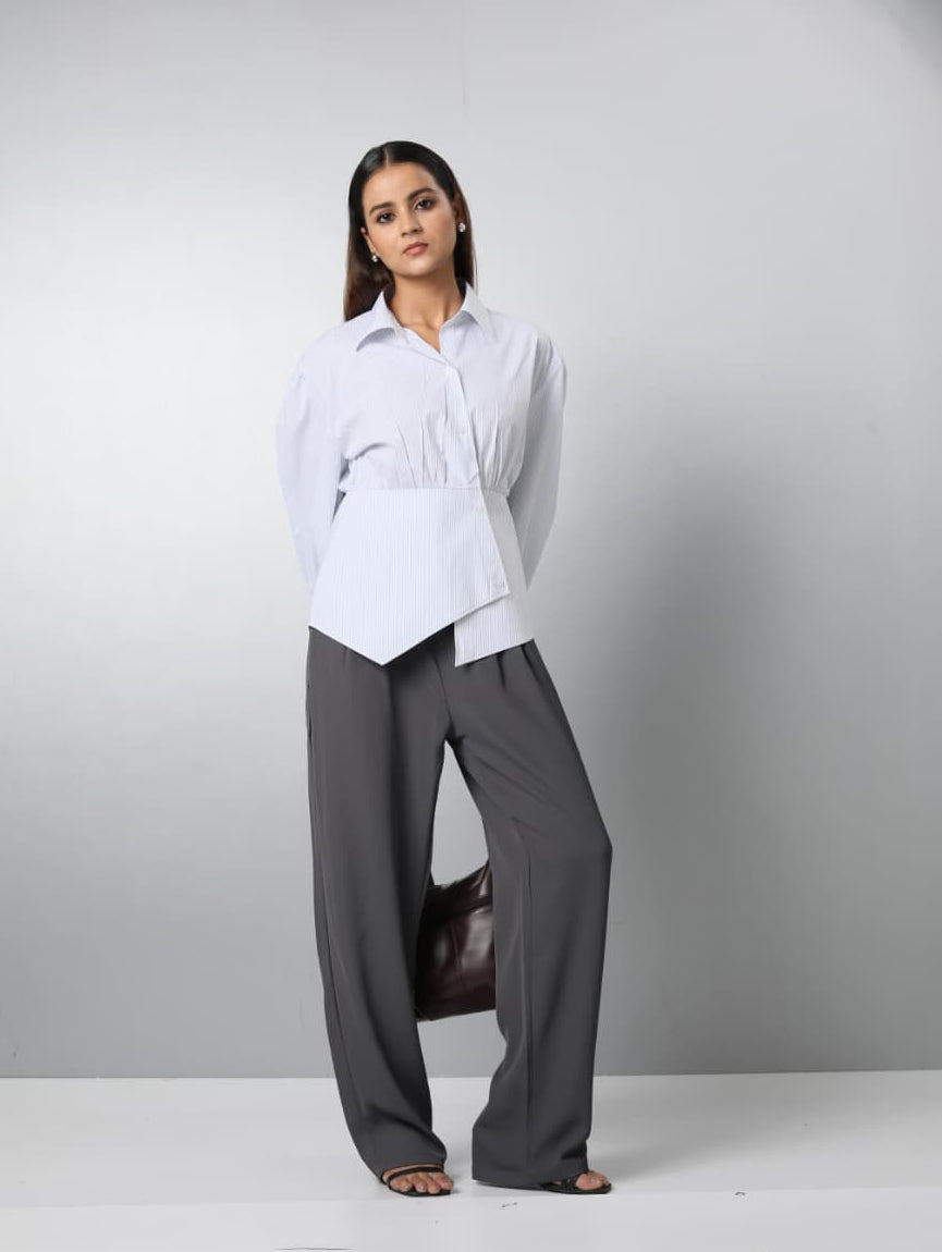 Striped Overlap Shirt