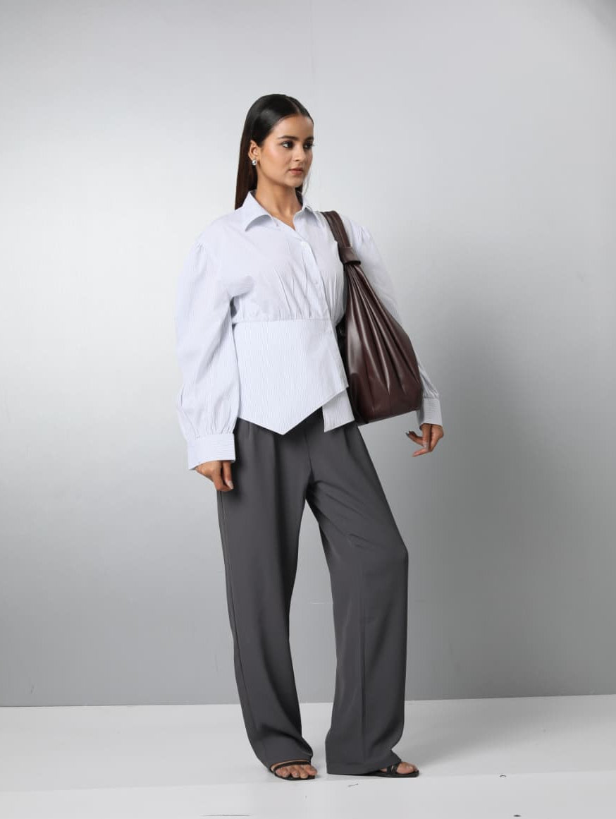 Striped Overlap Shirt