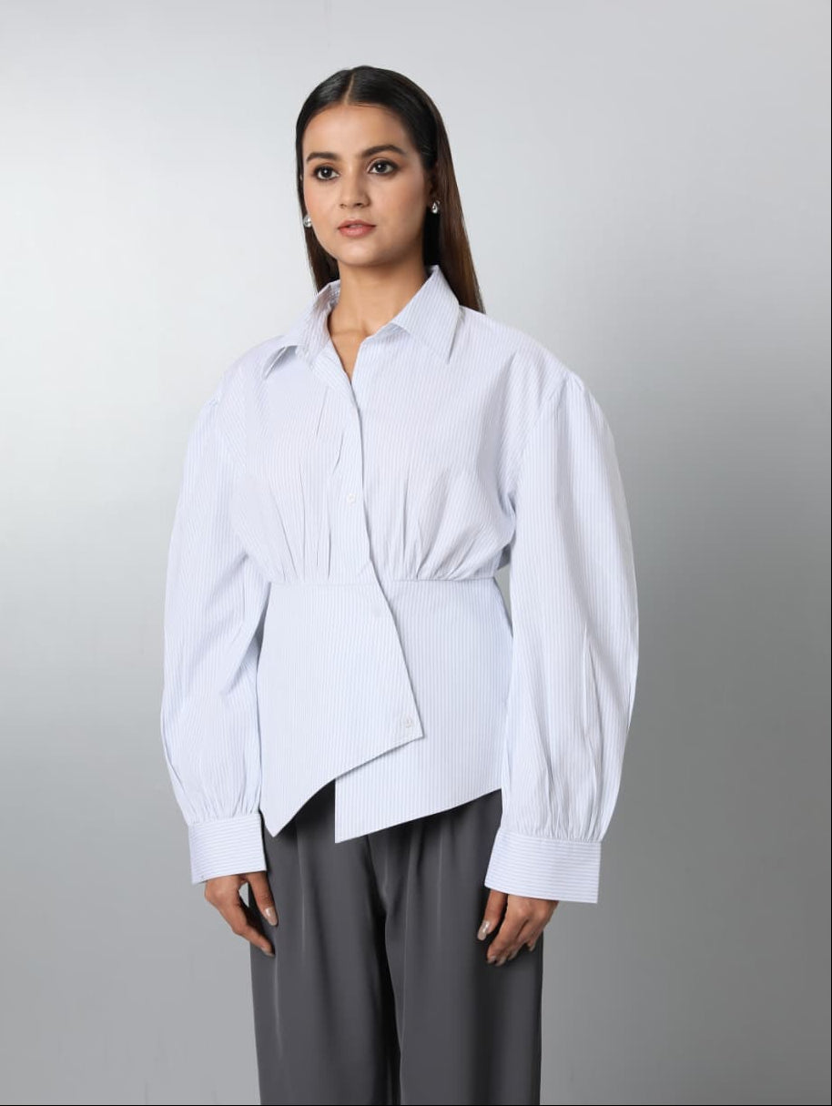 Striped Overlap Shirt