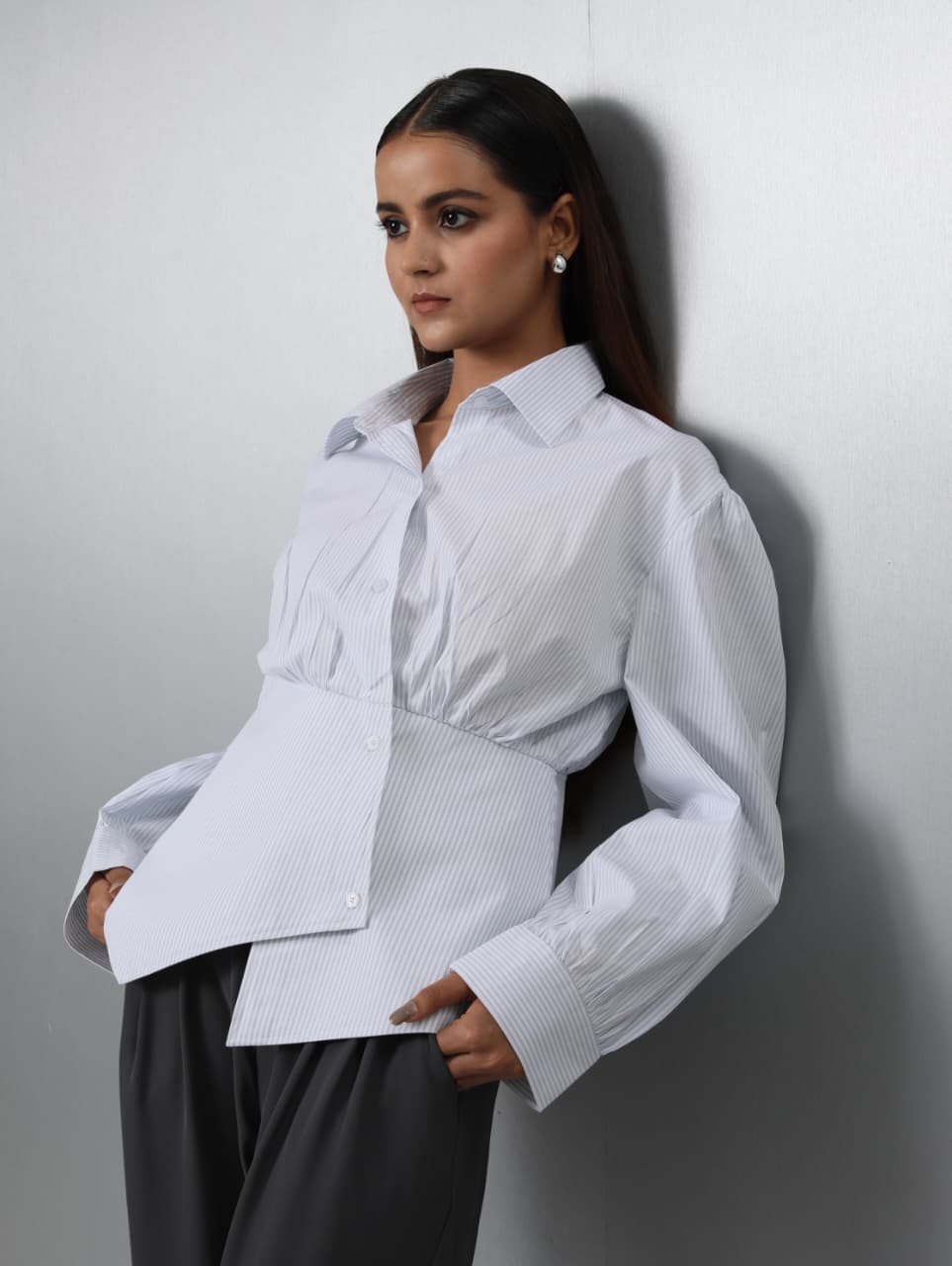 Striped Overlap Shirt