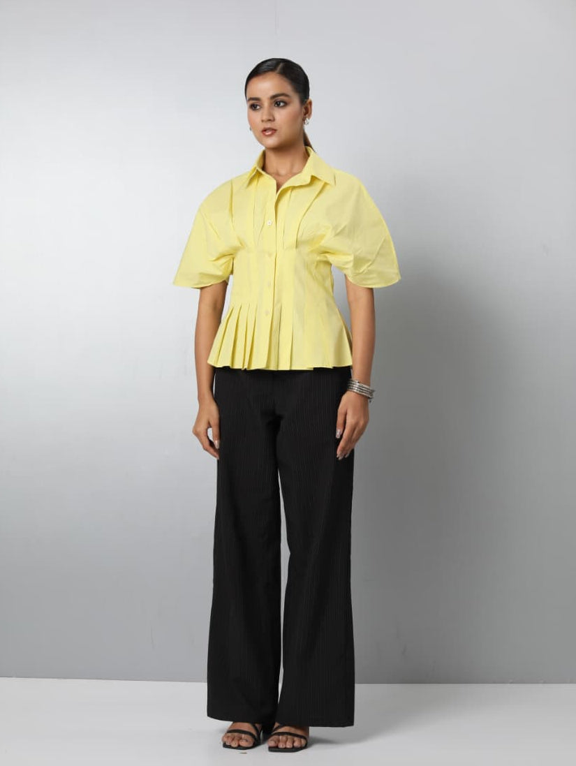 Short Sleeve Pleated Blouse