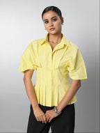 Short Sleeve Pleated Blouse