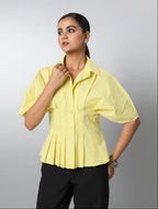 Short Sleeve Pleated Blouse
